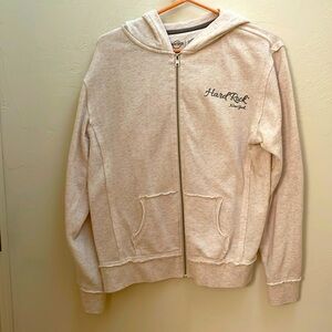 Cream colored women’s hooded sweatshirt, Hard Rock New York